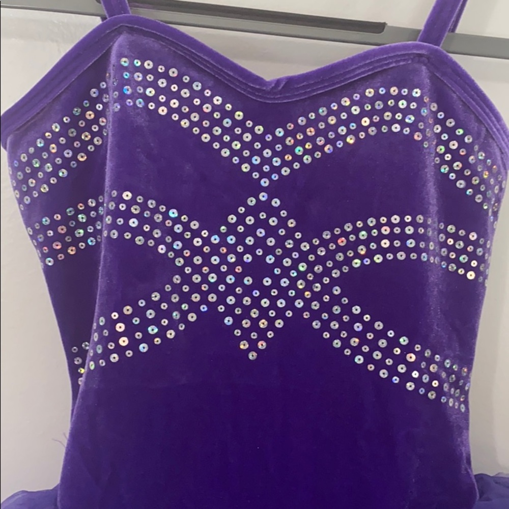Purple Velvet Dance Costume - Picture 2 of 6